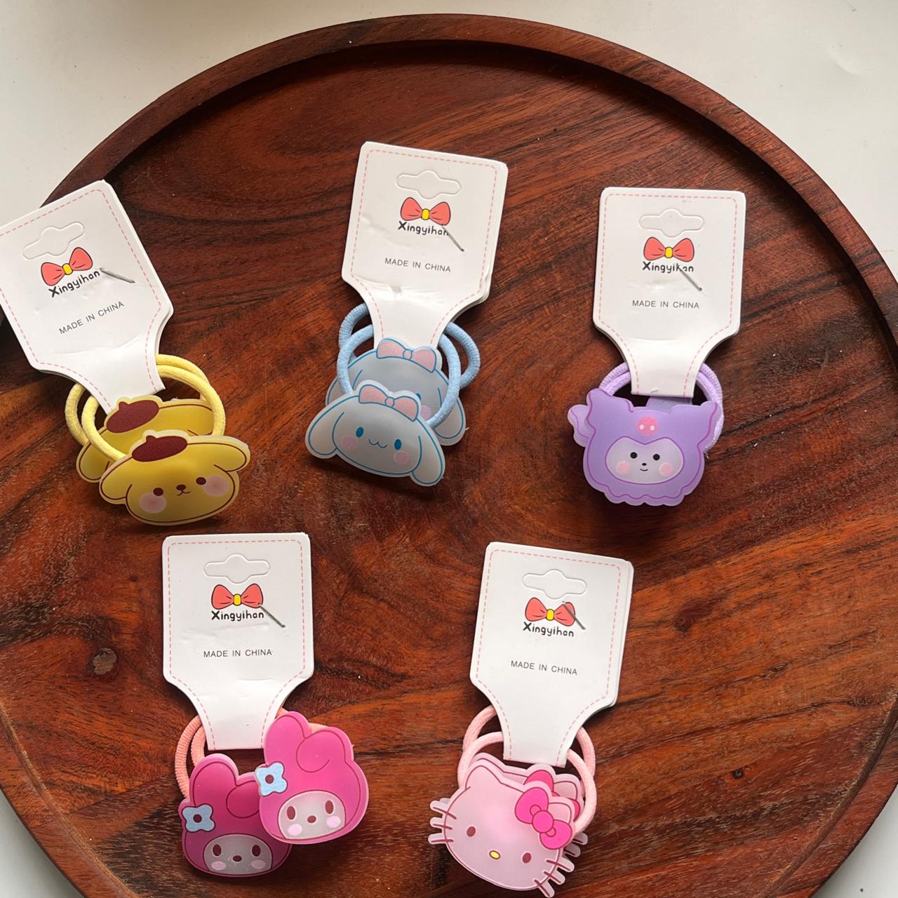 Cute Cartoon Character Elastic Hair Ties – Kawaii Collection