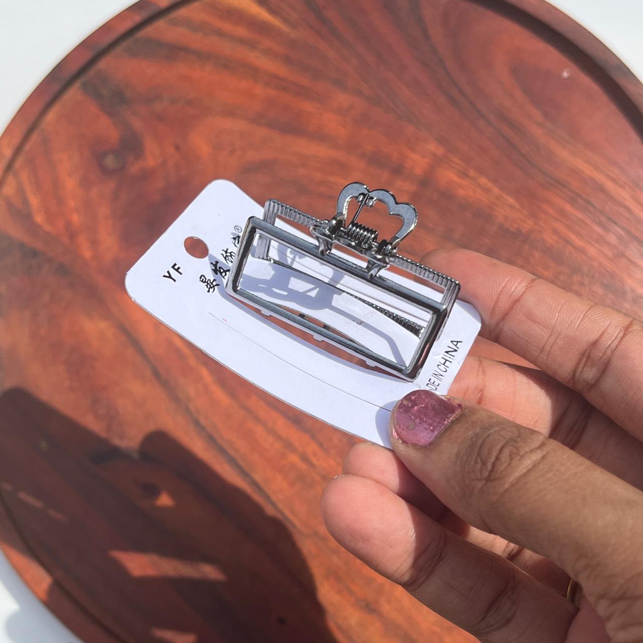 Minimalist Rectangular Metal Hair Claw Clip - Medium 5cm