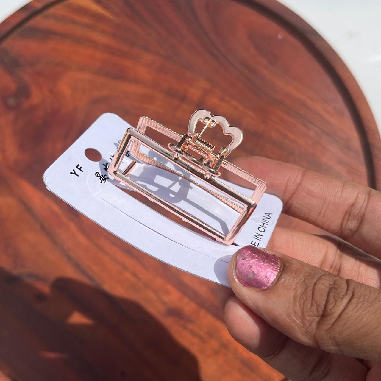 Minimalist Rectangular Metal Hair Claw Clip - Medium 5cm