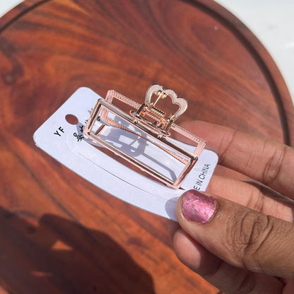 Minimalist Rectangular Metal Hair Claw Clip - Medium 5cm