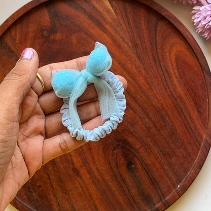Pastel Mesh Bow Hair Scrunchie-  Pack of 1