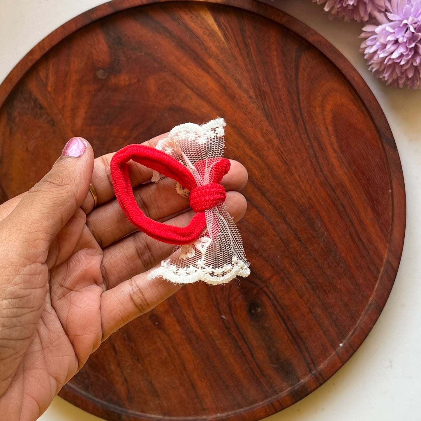 Lace Bow Hair Tie -  Pack of 1