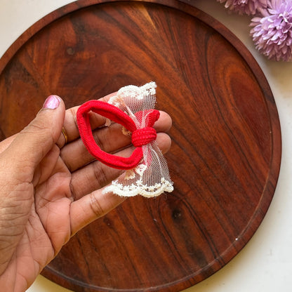 Lace Bow Hair Tie -  Pack of 1