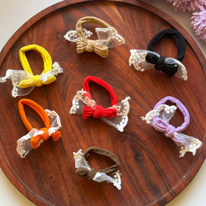 Lace Bow Hair Tie -  Pack of 1