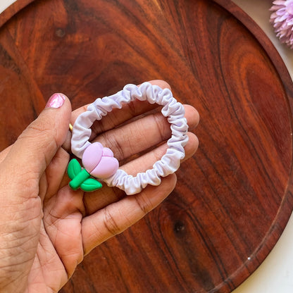 Pastel Tulip Scrunchie Hair Tie-  Pack of 1