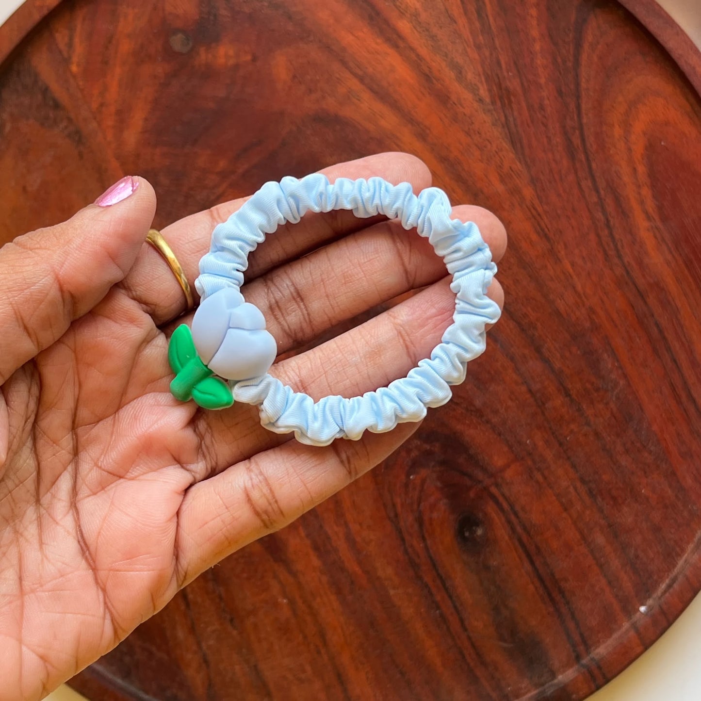 Pastel Tulip Scrunchie Hair Tie-  Pack of 1