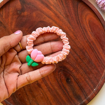 Pastel Tulip Scrunchie Hair Tie-  Pack of 1
