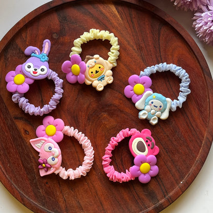 Cute Character Scrunchie Hair Tie-  Pack of 1