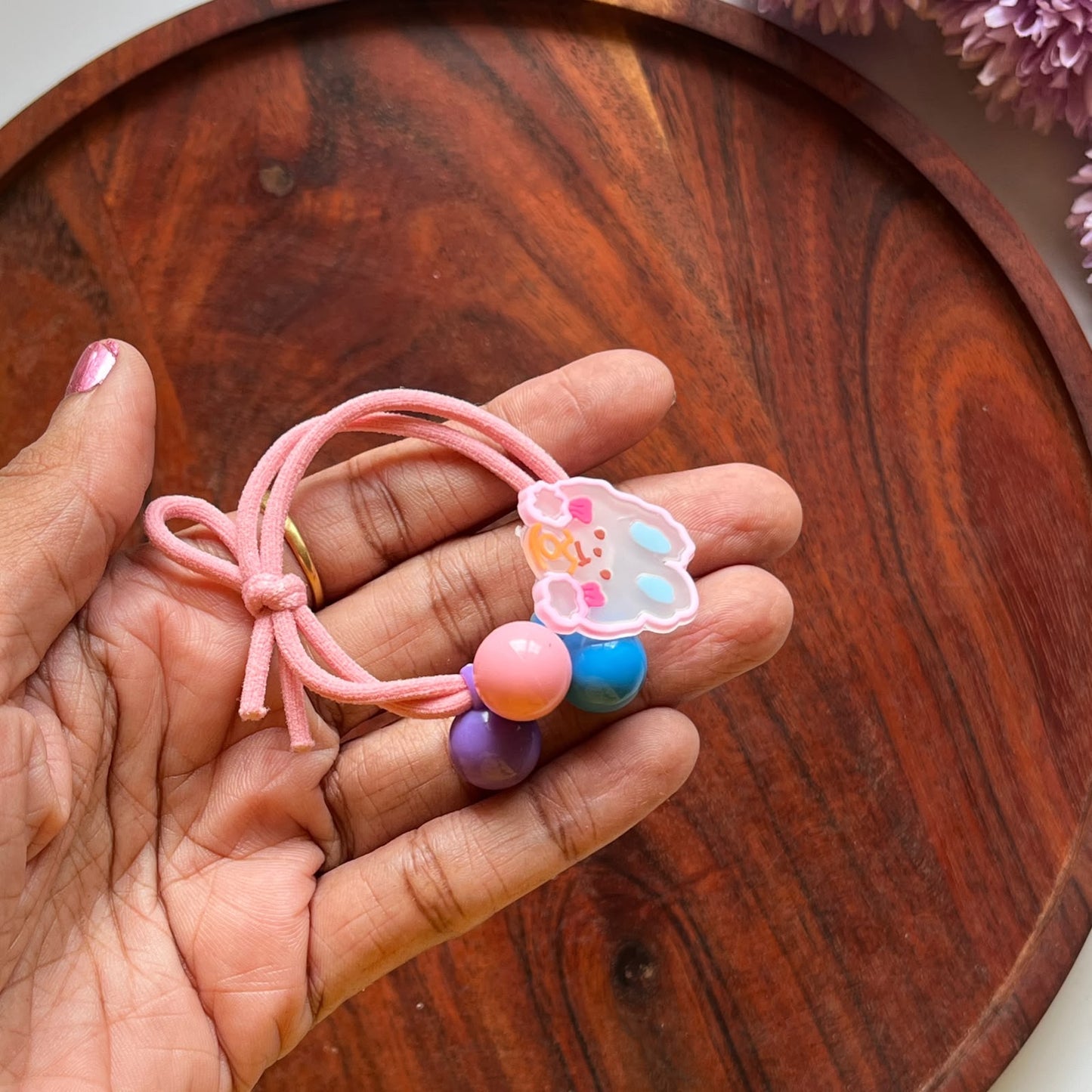 Cute Cartoon Charm Hair Tie -  Pack of 1