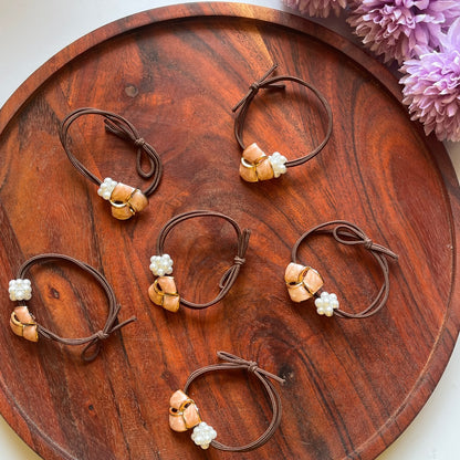 Elegant Pearl Accent Hair Tie- Pack of 1