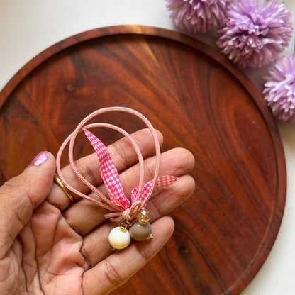 Elegant Bow Charm Hair Tie - Pack of 1
