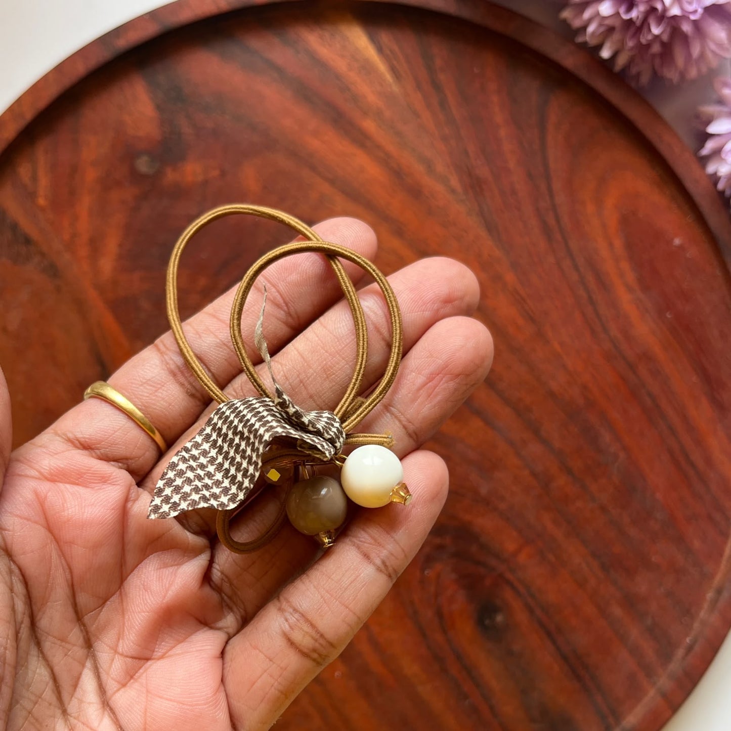 Elegant Bow Charm Hair Tie - Pack of 1