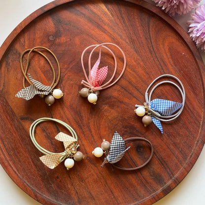 Elegant Bow Charm Hair Tie - Pack of 1