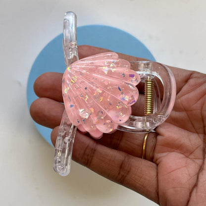 Pastel Glitter Seashell Hair Claw Clip- Medium 8cm