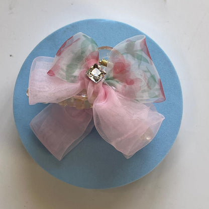 Pastel Organza Bow Hair Claw Clips- Medium 7cm