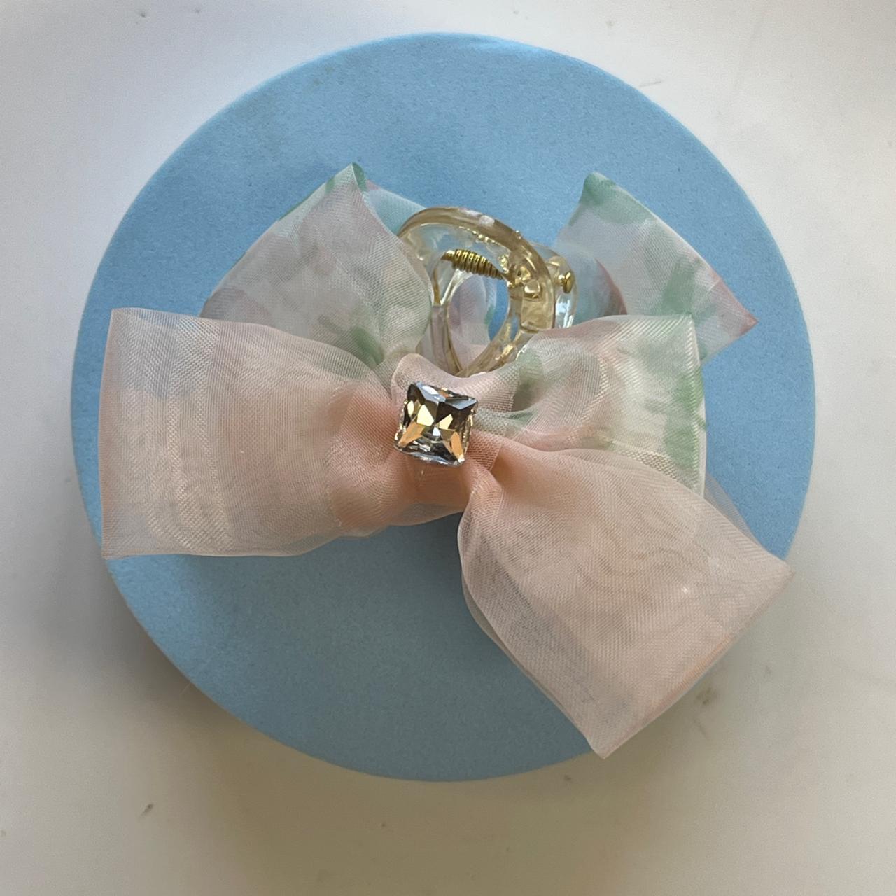 Pastel Organza Bow Hair Claw Clips- Medium 7cm