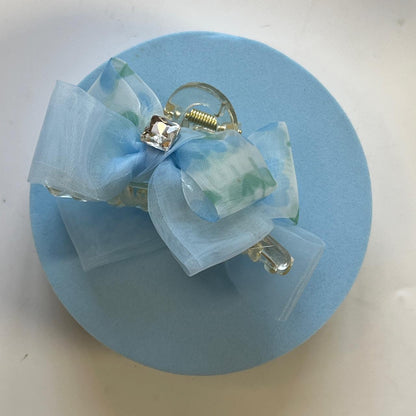 Pastel Organza Bow Hair Claw Clips- Medium 7cm