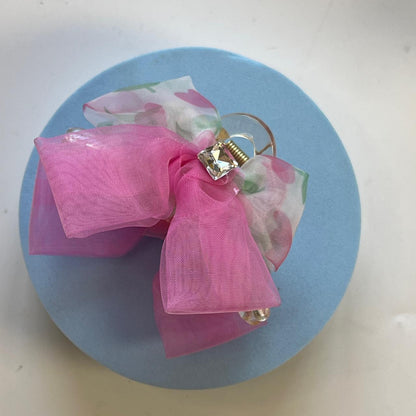 Pastel Organza Bow Hair Claw Clips- Medium 7cm
