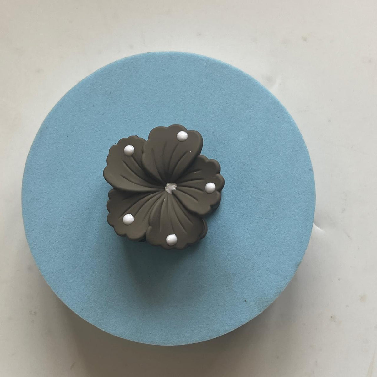 Scalloped Flower Polka Dot Claw Clip- Small 4cm