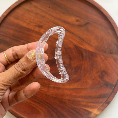 Crystal Clear Crescent Hair Clip - Medium 7cm