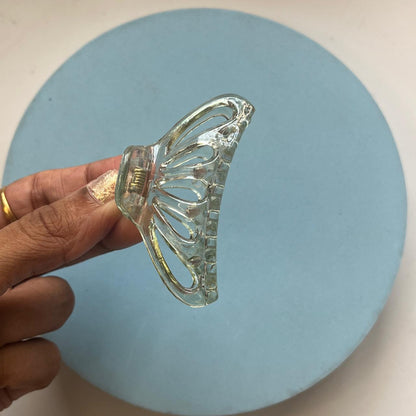 Crystal Leaf Cut-Out Claw Clip- Medium 7cm