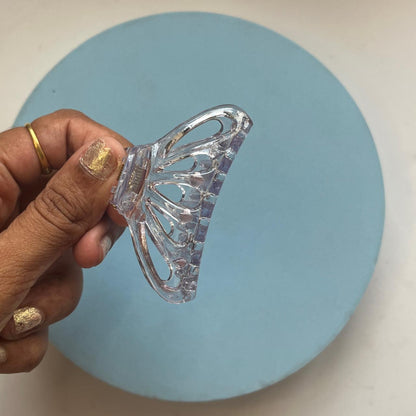 Crystal Leaf Cut-Out Claw Clip- Medium 7cm