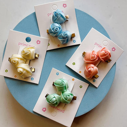 Rosy Trio Mini Hair Clips- Pack of 3