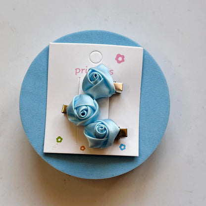 Rosy Trio Mini Hair Clips- Pack of 3