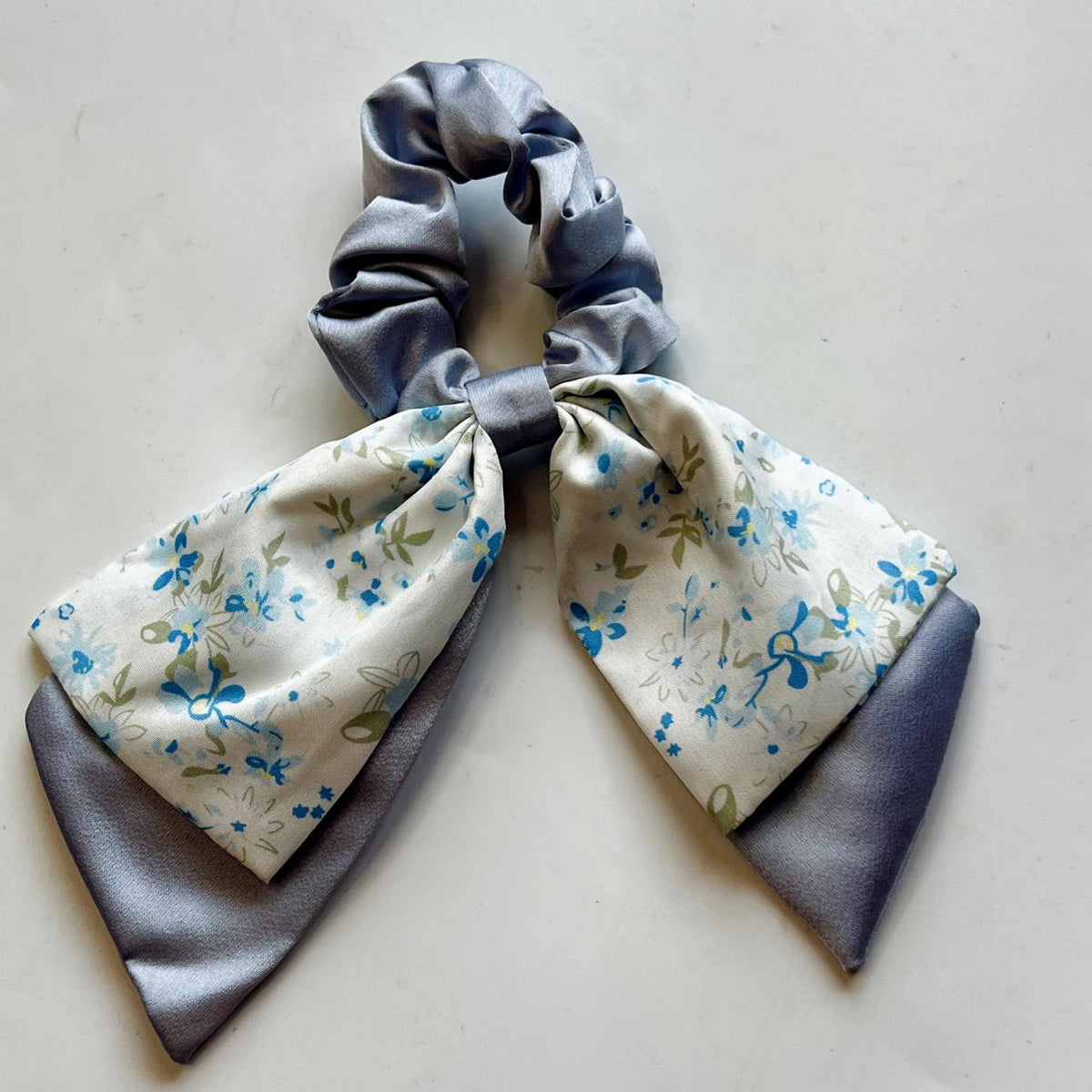 Floral Bow Scarf Scrunchies - Pack of 1