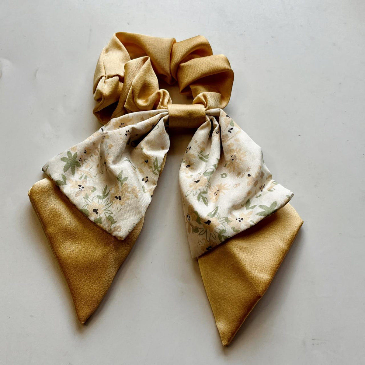 Floral Bow Scarf Scrunchies - Pack of 1