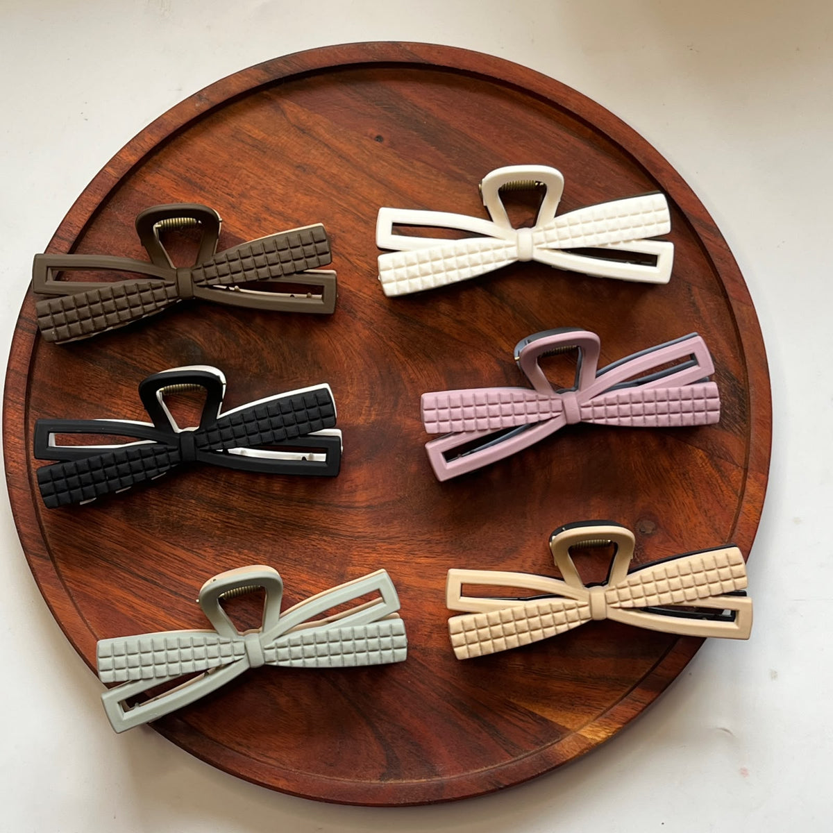 Dual Tone Bow Hair Clip – Chic Statement Bow - Large 11cm