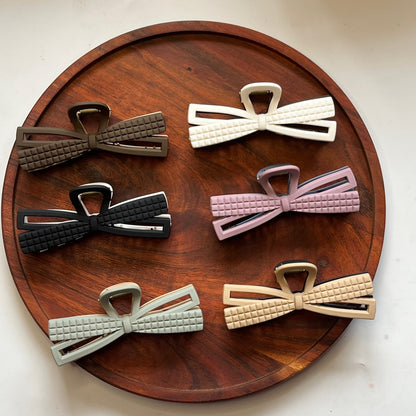 Dual Tone Bow Hair Clip – Chic Statement Bow - Large 11cm