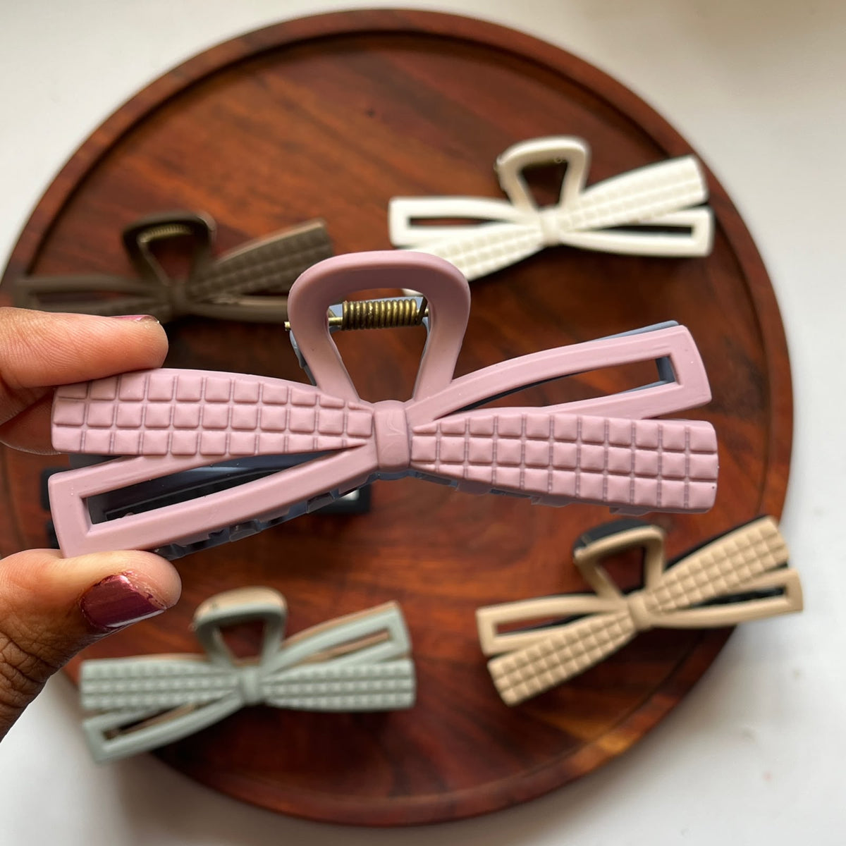 Dual Tone Bow Hair Clip – Chic Statement Bow - Large 11cm