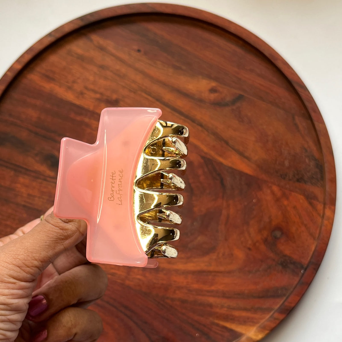 Classic Square Claw Clip – Gold Accent - Medium 7cm