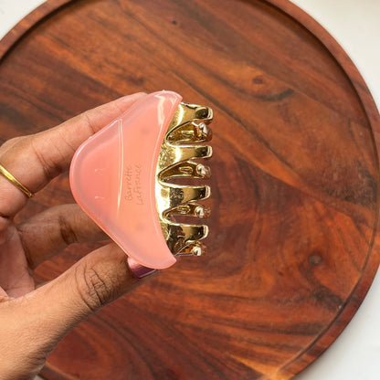 Soft Sculpted Claw Clip – Gold Accent - Medium 7cm