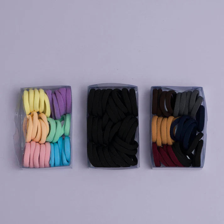 Soft Seamless Hair Rubber Bands Set in Organizer Box