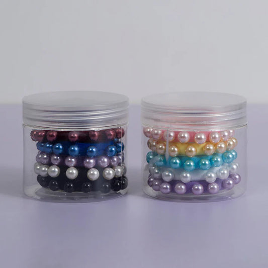 Mini Pearl Hair Tie Set in Organizer Box - Set of 5