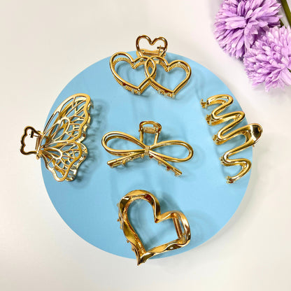 Metal Hair Claw - Gold