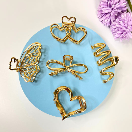 Metal Hair Claw - Gold